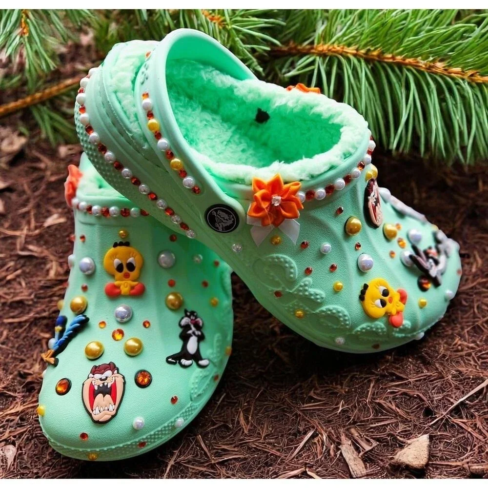 Shoes Sandals Clog Girls Mint Green (Size J3) Bugs‎ Bunny Custom Made